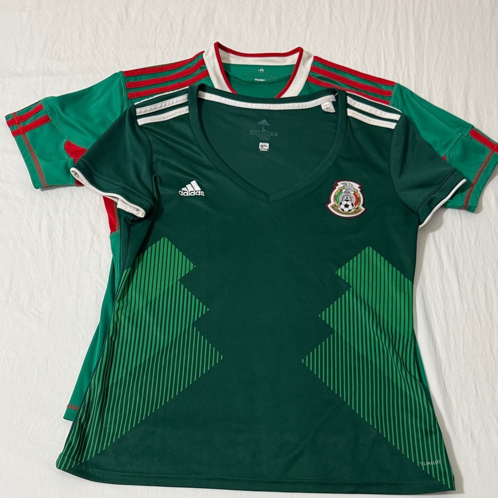 Adidas Mexico Green Soccer Jersey with Red and White Details